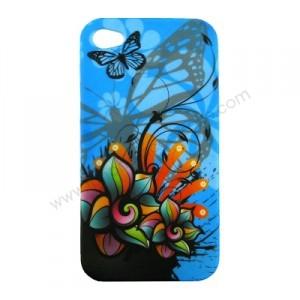 coque iphone 4 motif fleur papillon