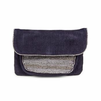 Pochette portefeuille velours violet